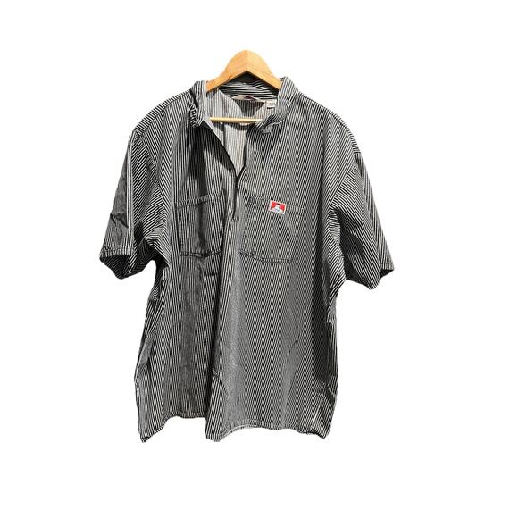 Ben Davis Other - Ben Davis Black Stripe Short Sleeve Collared Men's 1/2 Half Zip T-Shirt Size 3XL